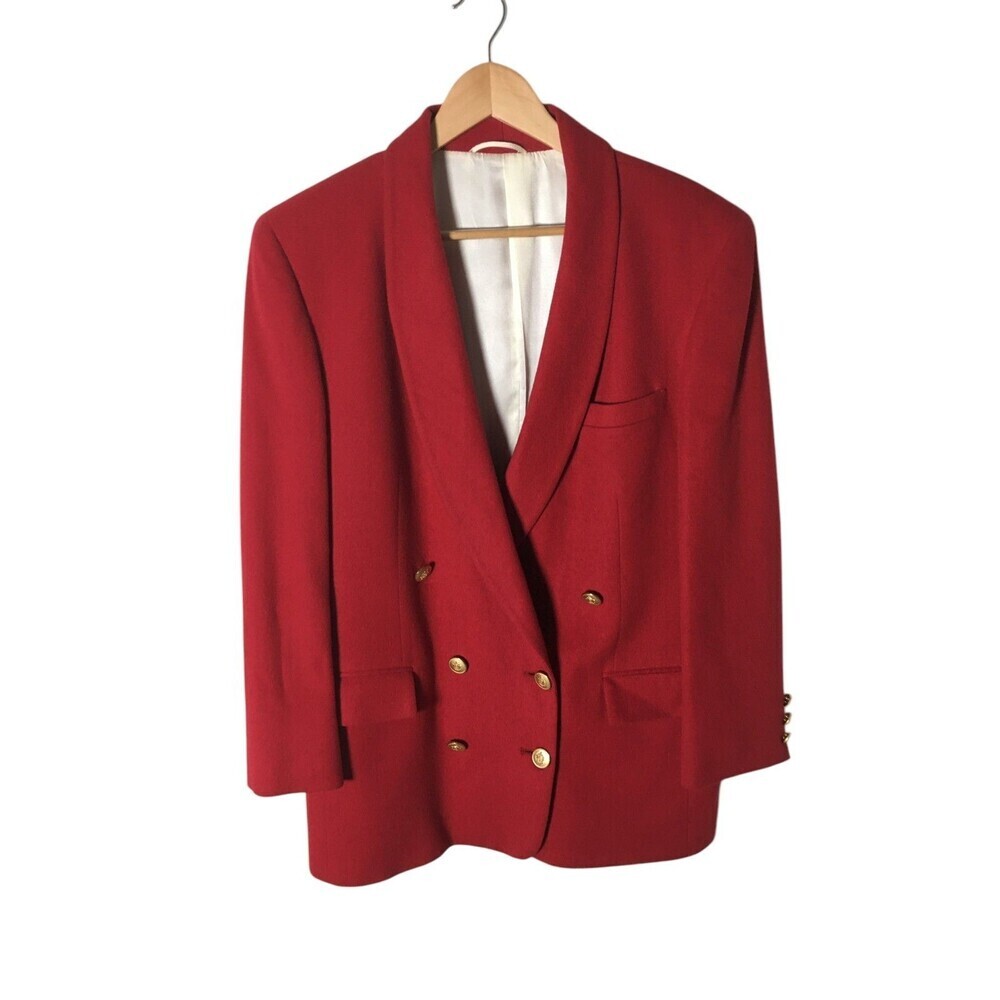 Vintage Pietrafesa Blazer Women's Size 10 Regular Red Studio 121 100% Camel Hair